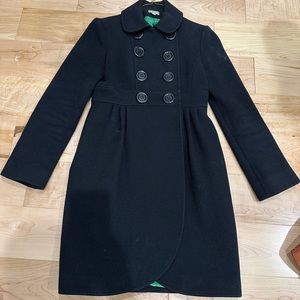 Kate Spade Black Wool Tulip Coat